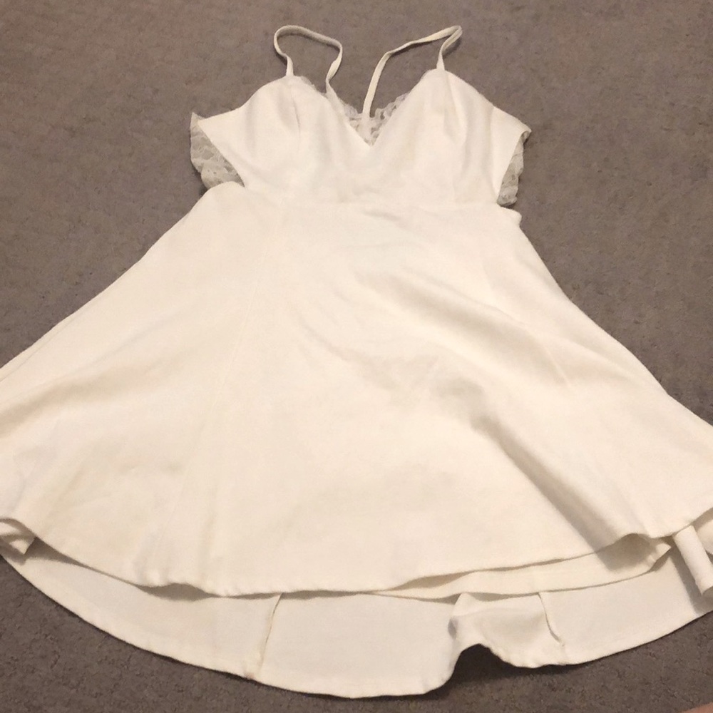 White cutout lace back dress size large
